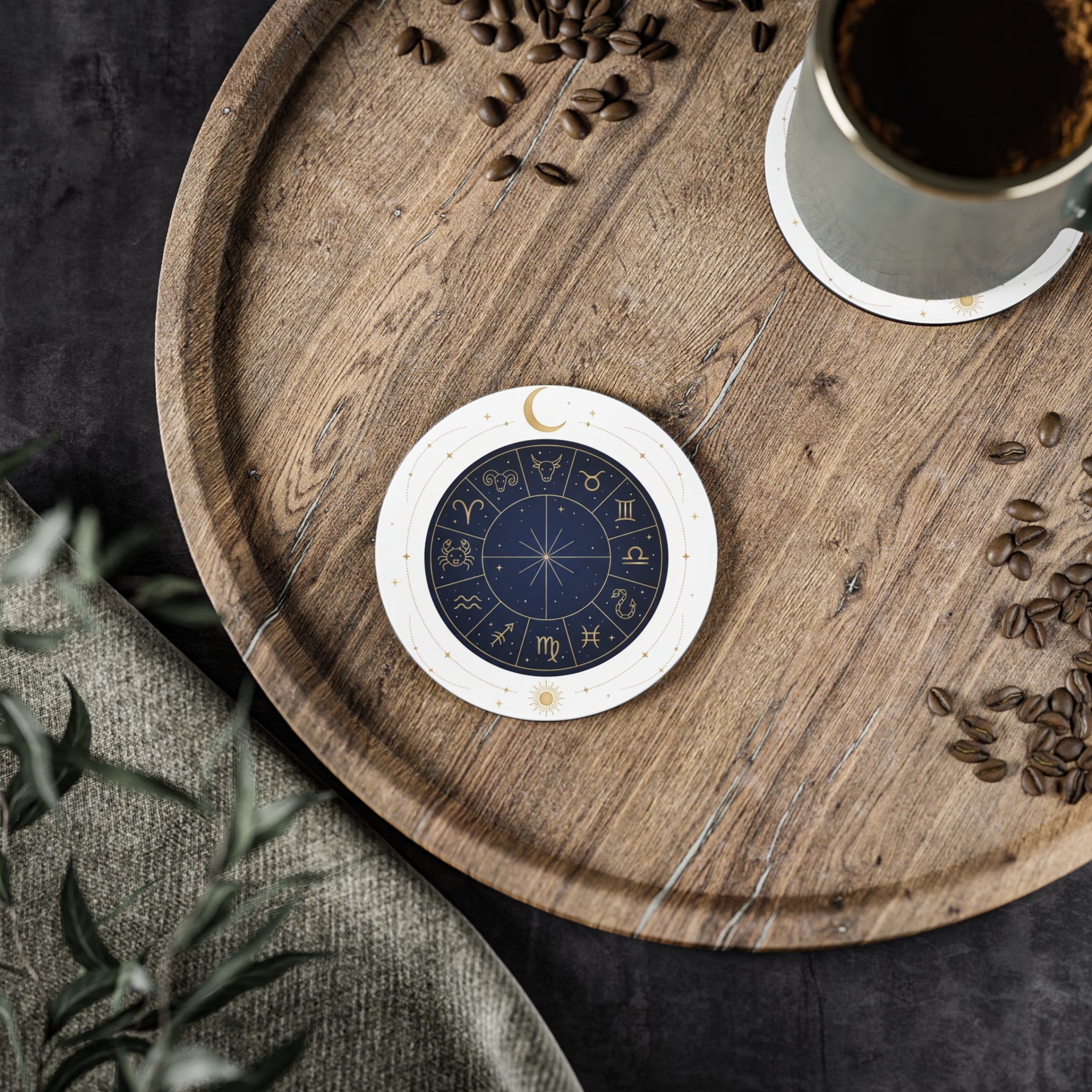 Zodiac Constellation Coasters — Astrological Sign Drink Coaster Set
