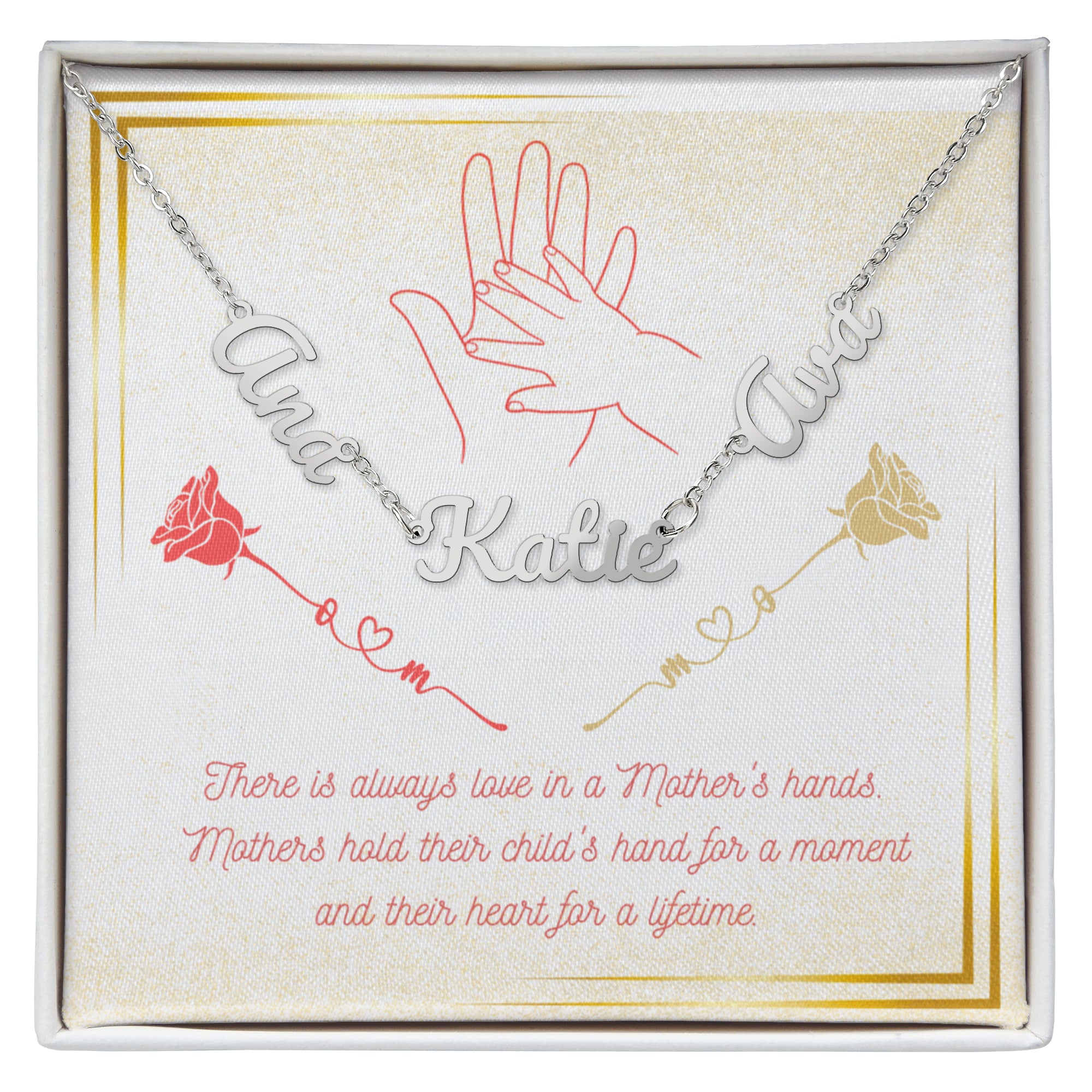 Multiple Name Necklace: Love in Mother's Hands