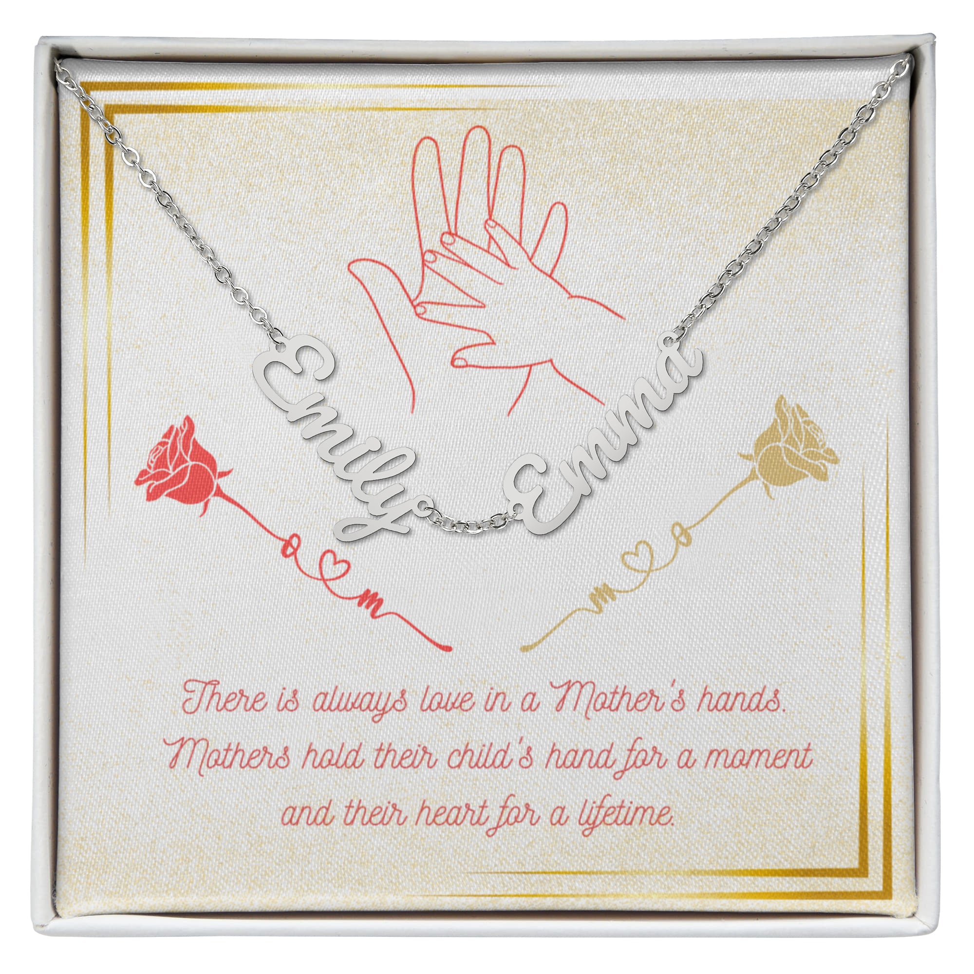Multiple Name Necklace: Love in Mother's Hands