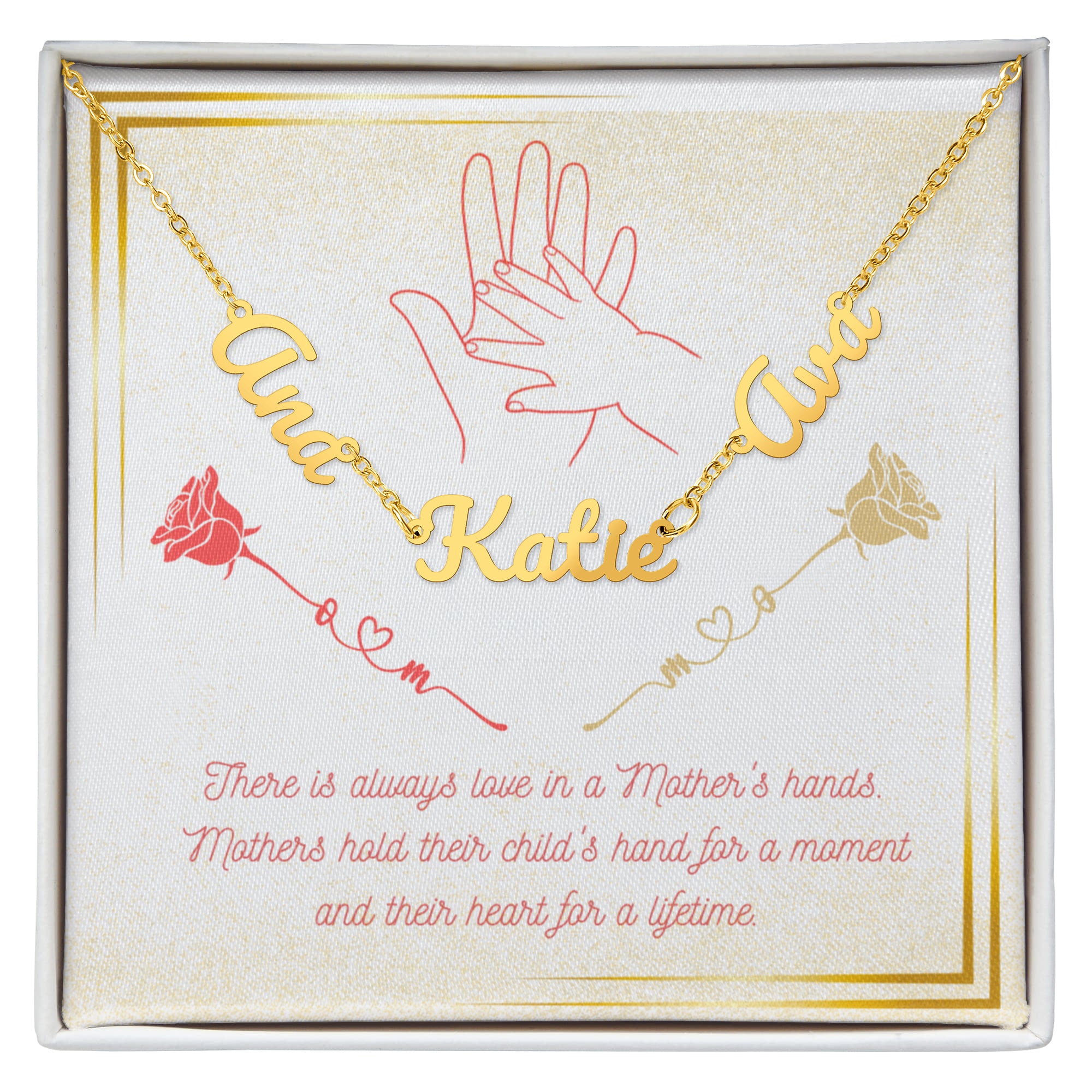Multiple Name Necklace: Love in Mother's Hands