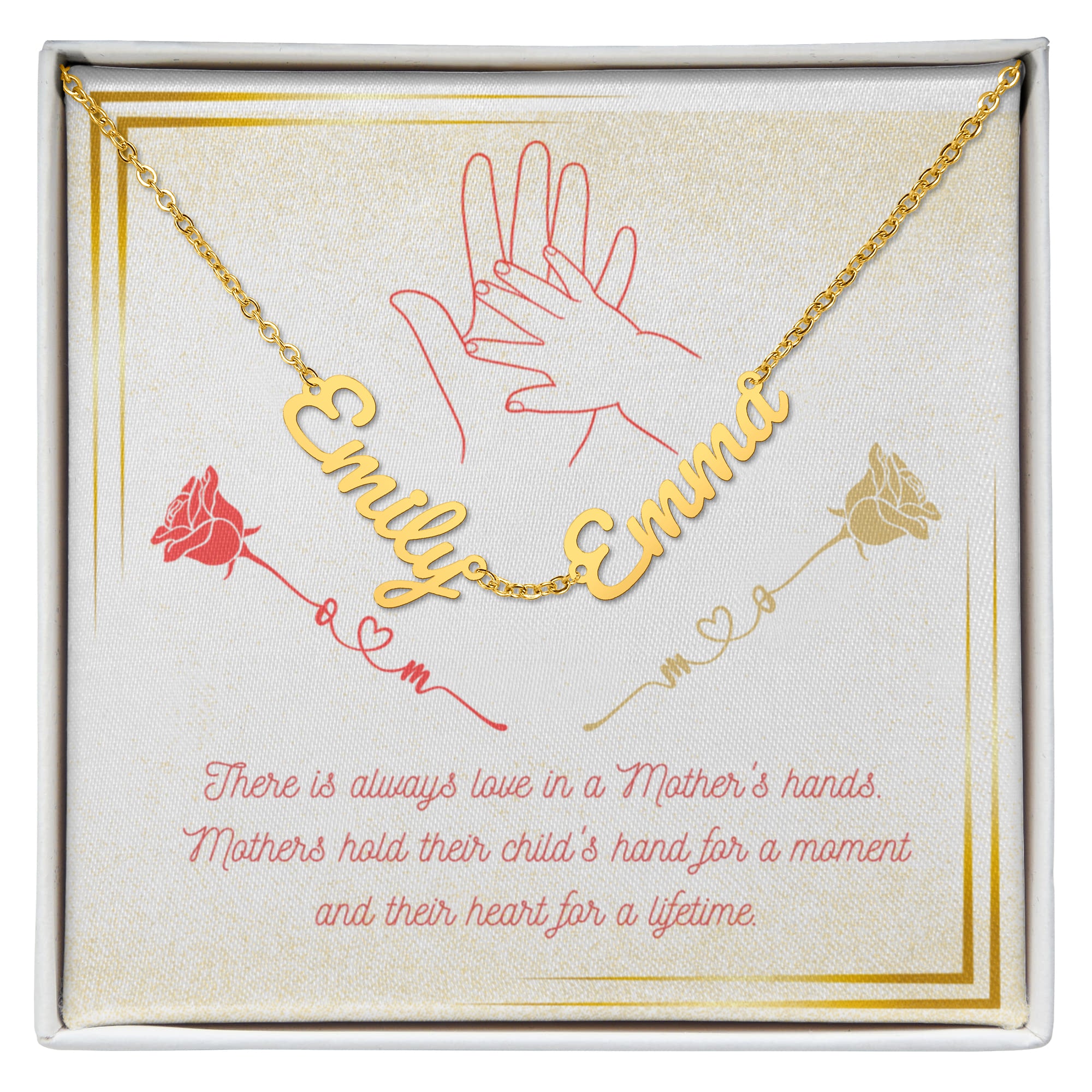 Multiple Name Necklace: Love in Mother's Hands