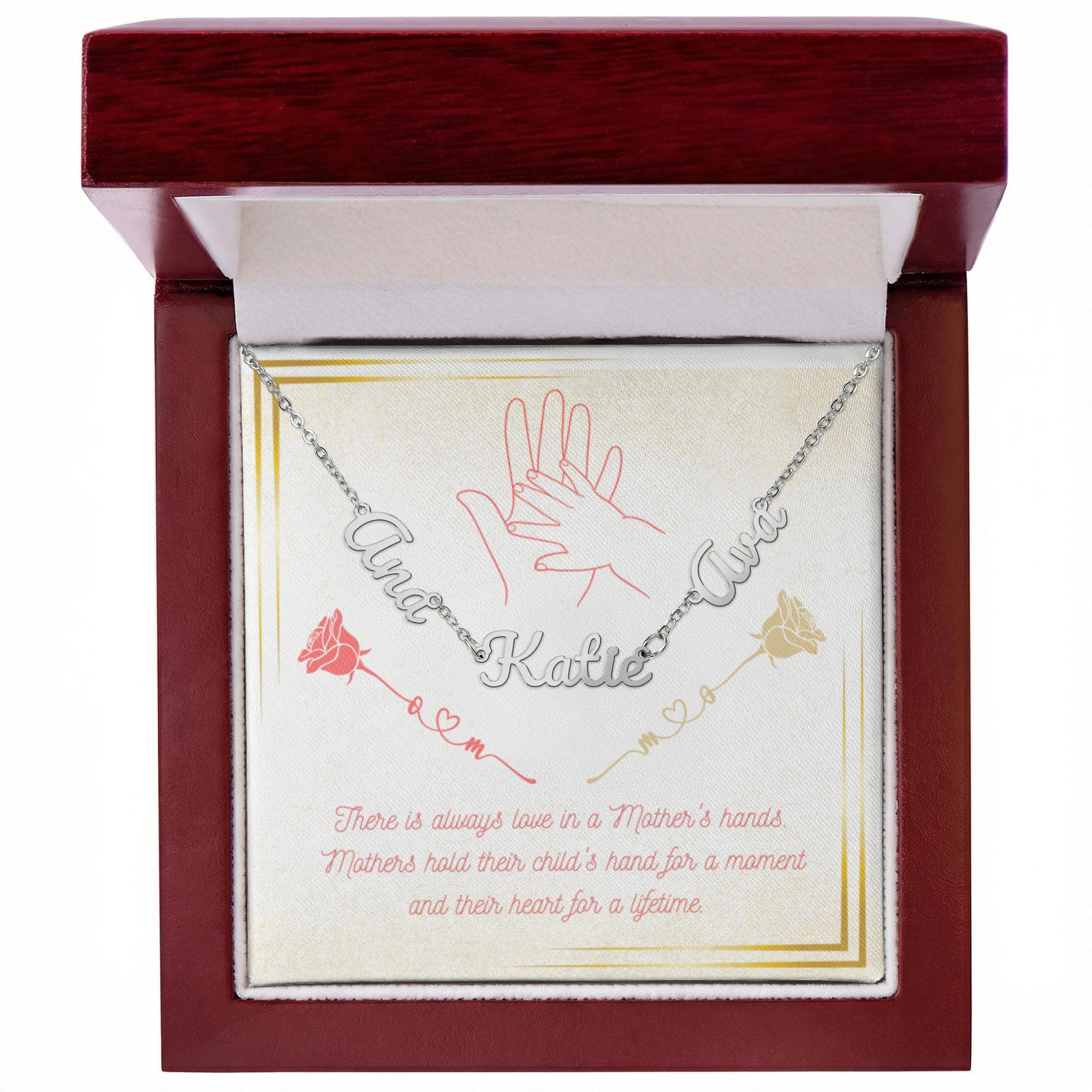 Multiple Name Necklace: Love in Mother's Hands