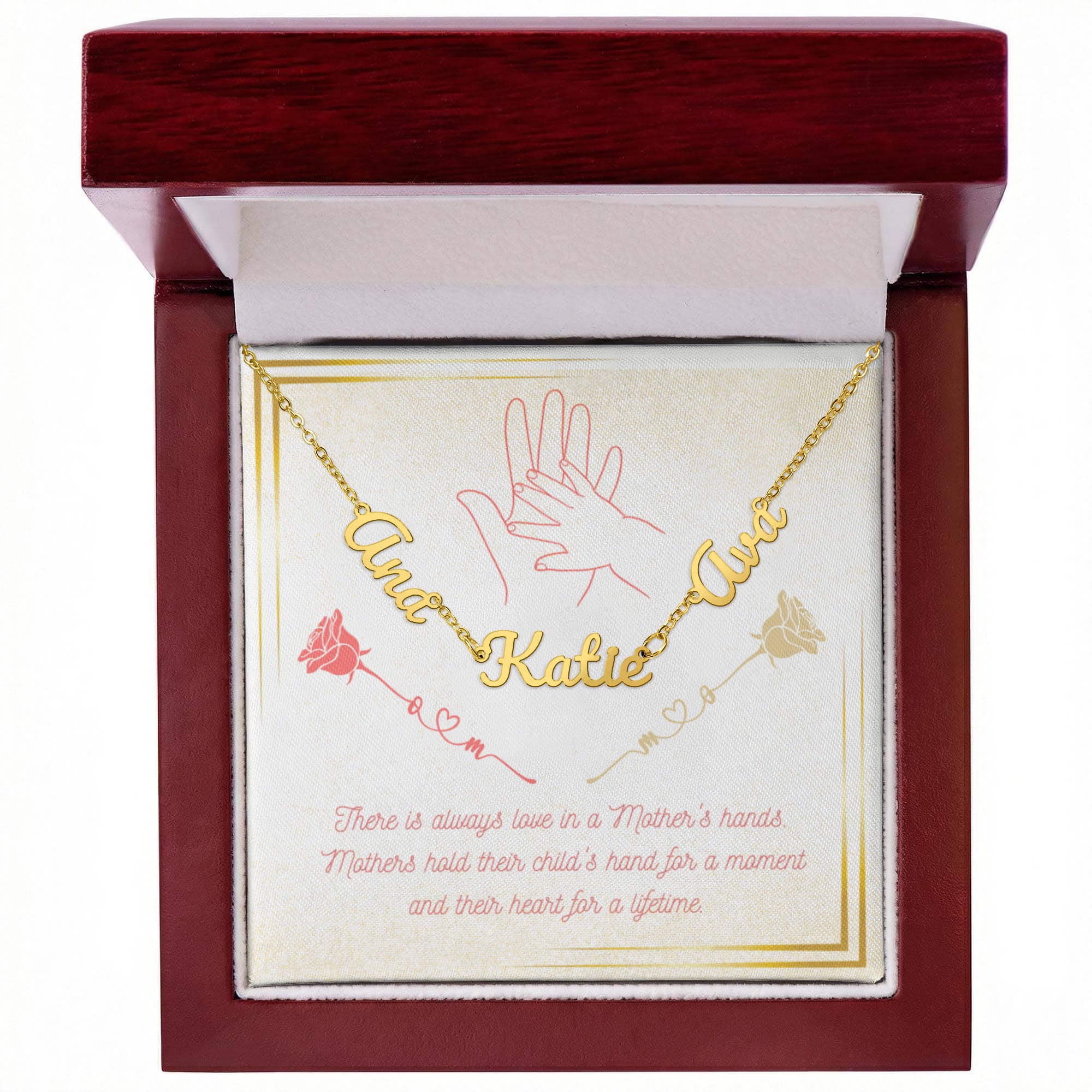 Multiple Name Necklace: Love in Mother's Hands