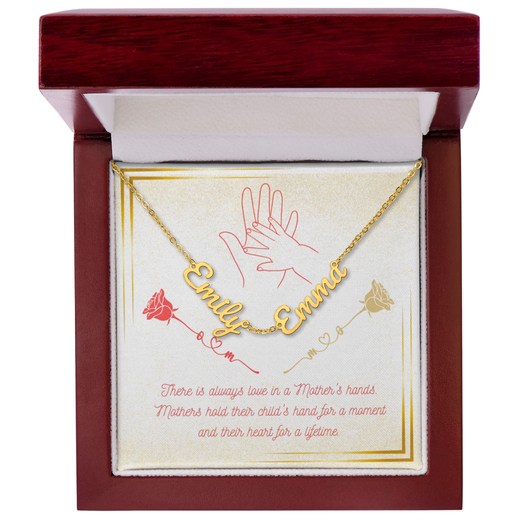 Multiple Name Necklace: Love in Mother's Hands