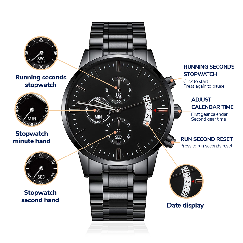 Personalized Engraved Chronograph Watch: My Soul Mate