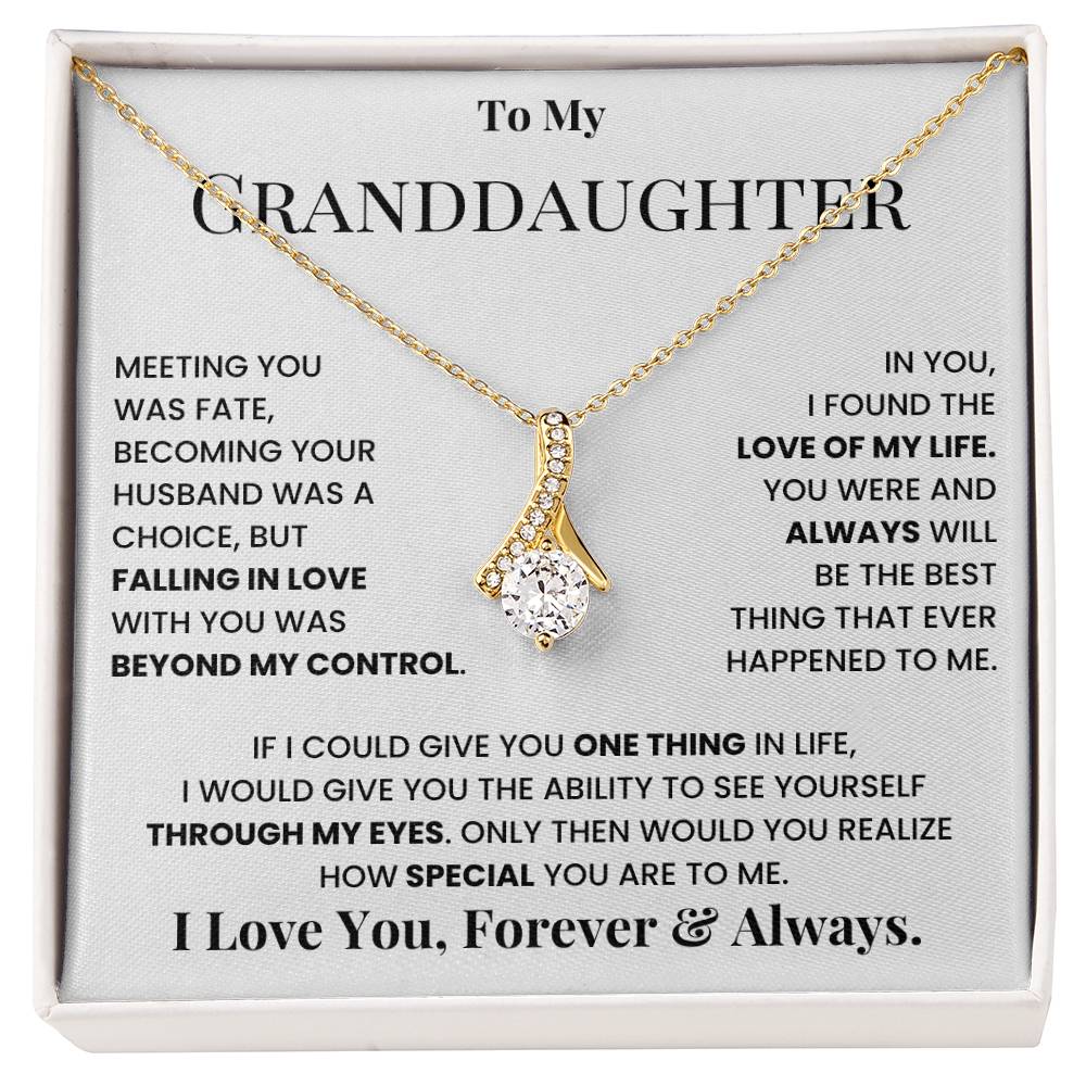 To my granddaughter, I love you, forever and always