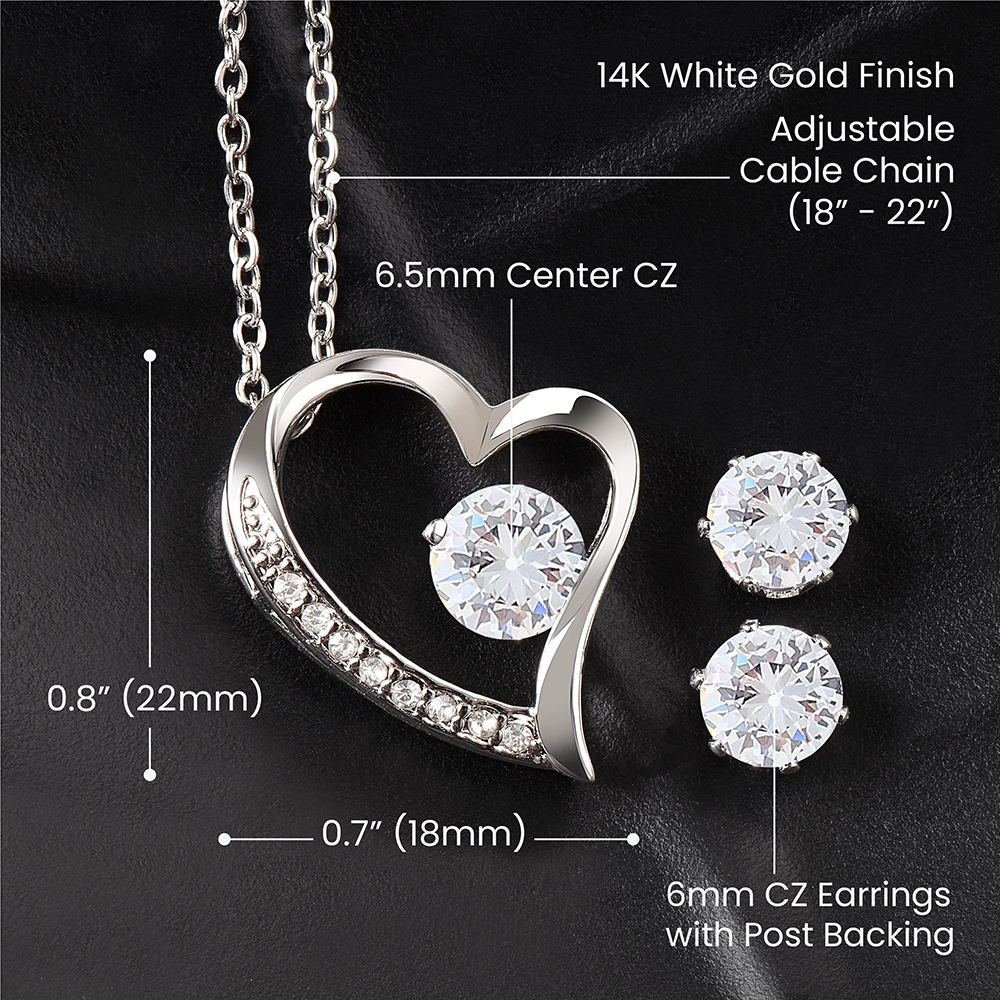 Forever Love Necklace & Earrings Set: Mama Bear