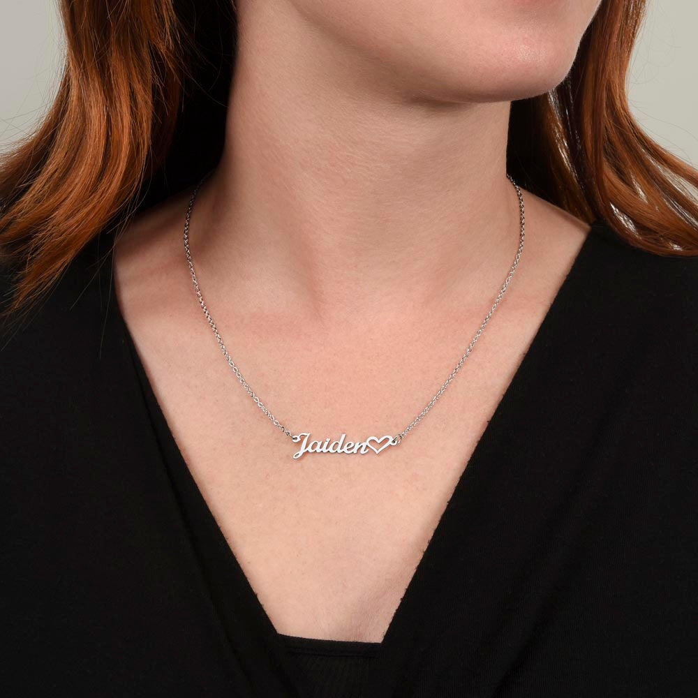 Personalized Heart Name Necklace: Sunflower Love