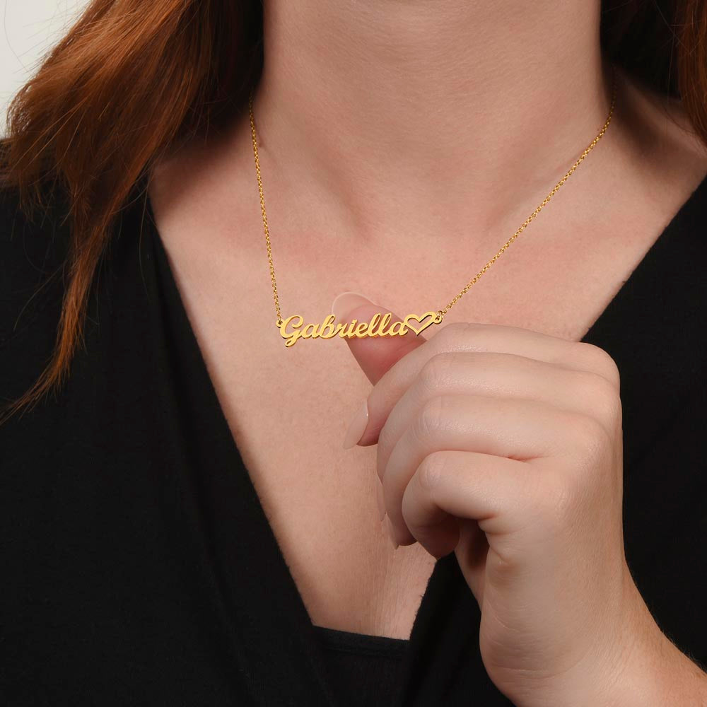 Personalized Heart Name Necklace: Sunflower Love