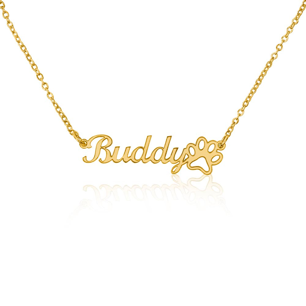 Personalized Paw Print Necklace: {Fur Baby's Name} High Paw