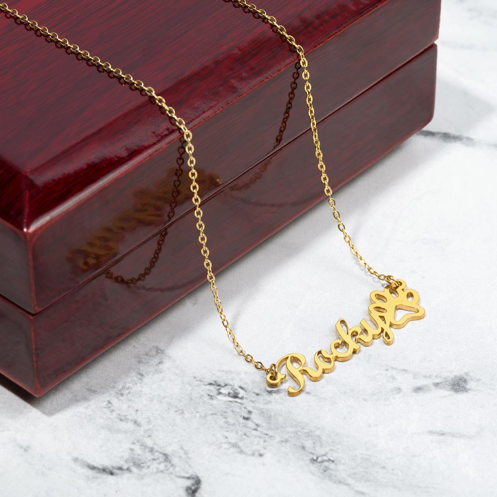 Personalized Paw Print Necklace: {Fur Baby's Name} High Paw