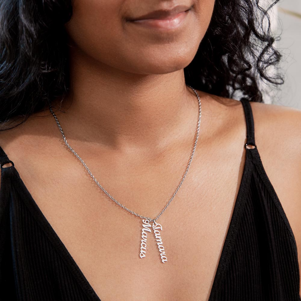 Personalized Multi Name Vertical Necklace: A Grandma's Garden of Love Bugs