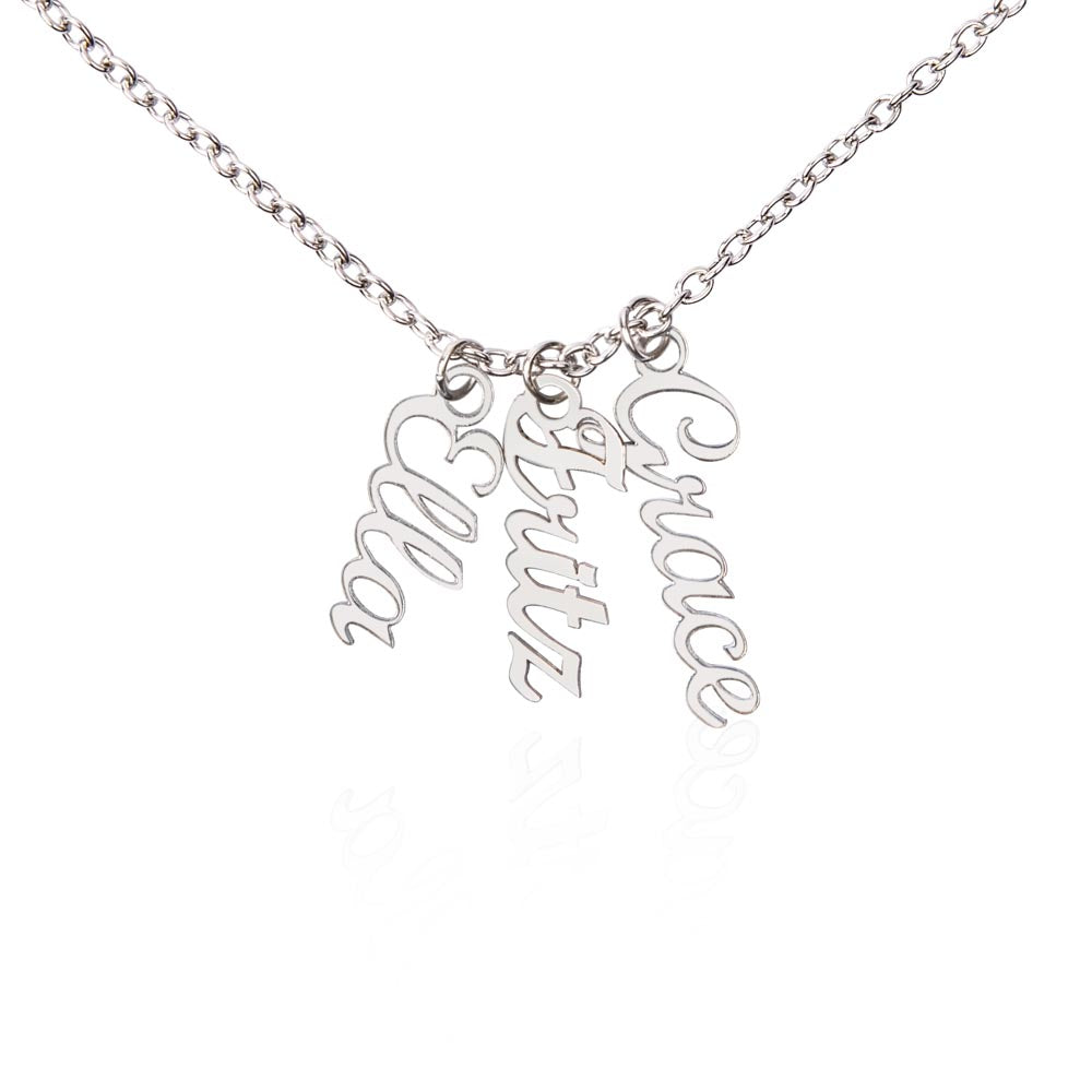 Personalized Multi Name Vertical Necklace: A Grandma's Garden of Love Bugs
