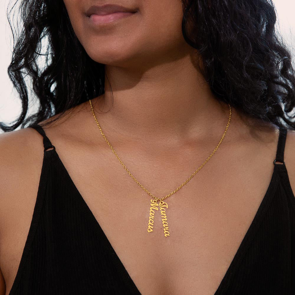 Personalized Multi Name Vertical Necklace: A Grandma's Garden of Love Bugs