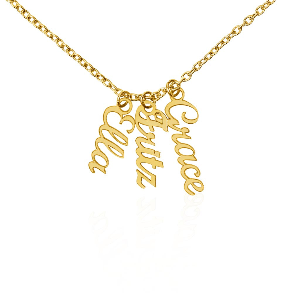 Personalized Multi Name Vertical Necklace: A Grandma's Garden of Love Bugs
