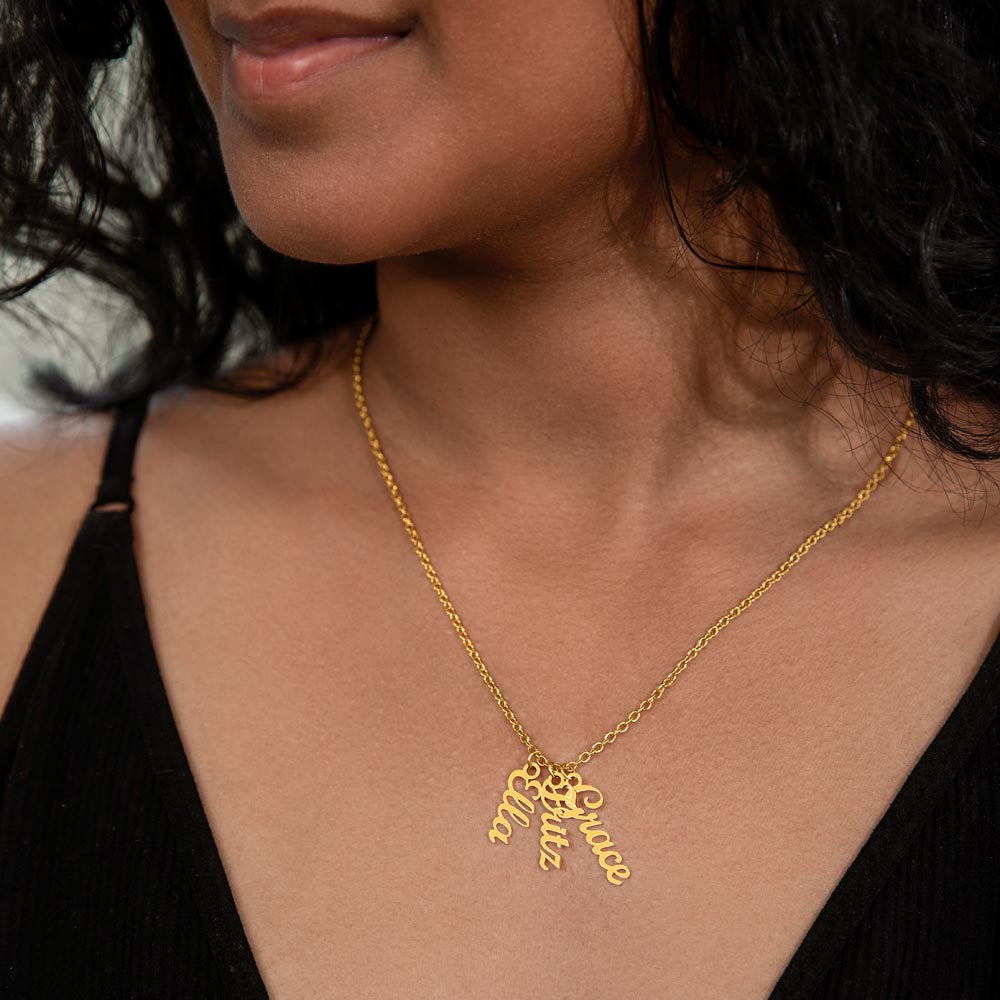 Personalized Multi Name Vertical Necklace: A Grandma's Garden of Love Bugs