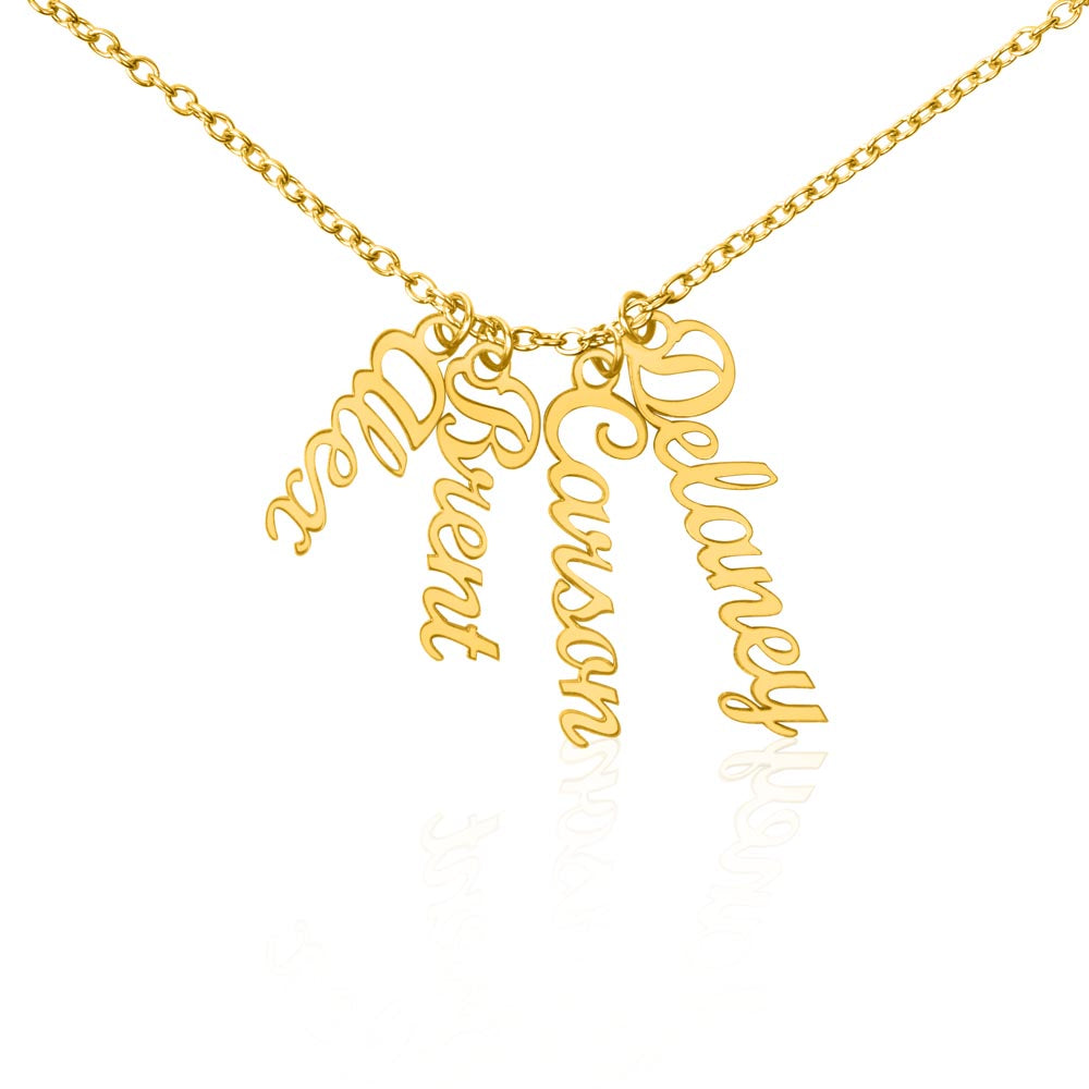 Personalized Multi Name Vertical Necklace: A Grandma's Garden of Love Bugs