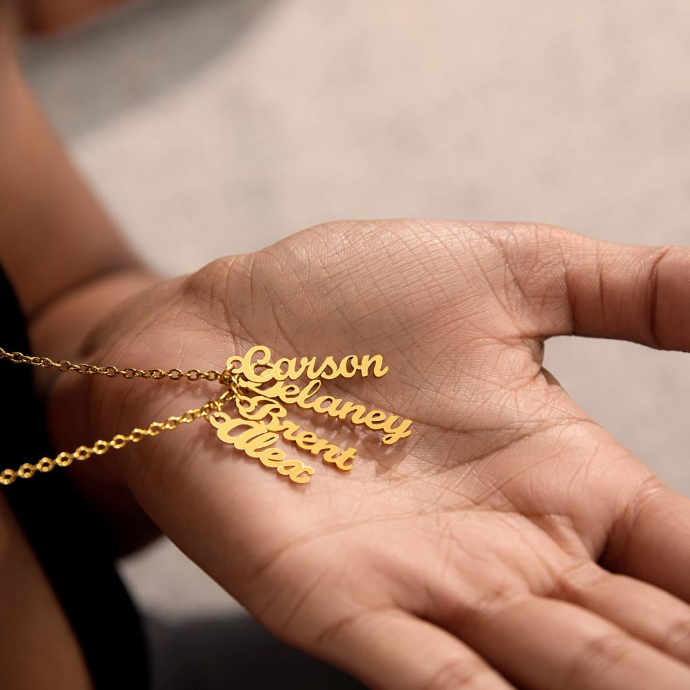 Personalized Multi Name Vertical Necklace: A Grandma's Garden of Love Bugs