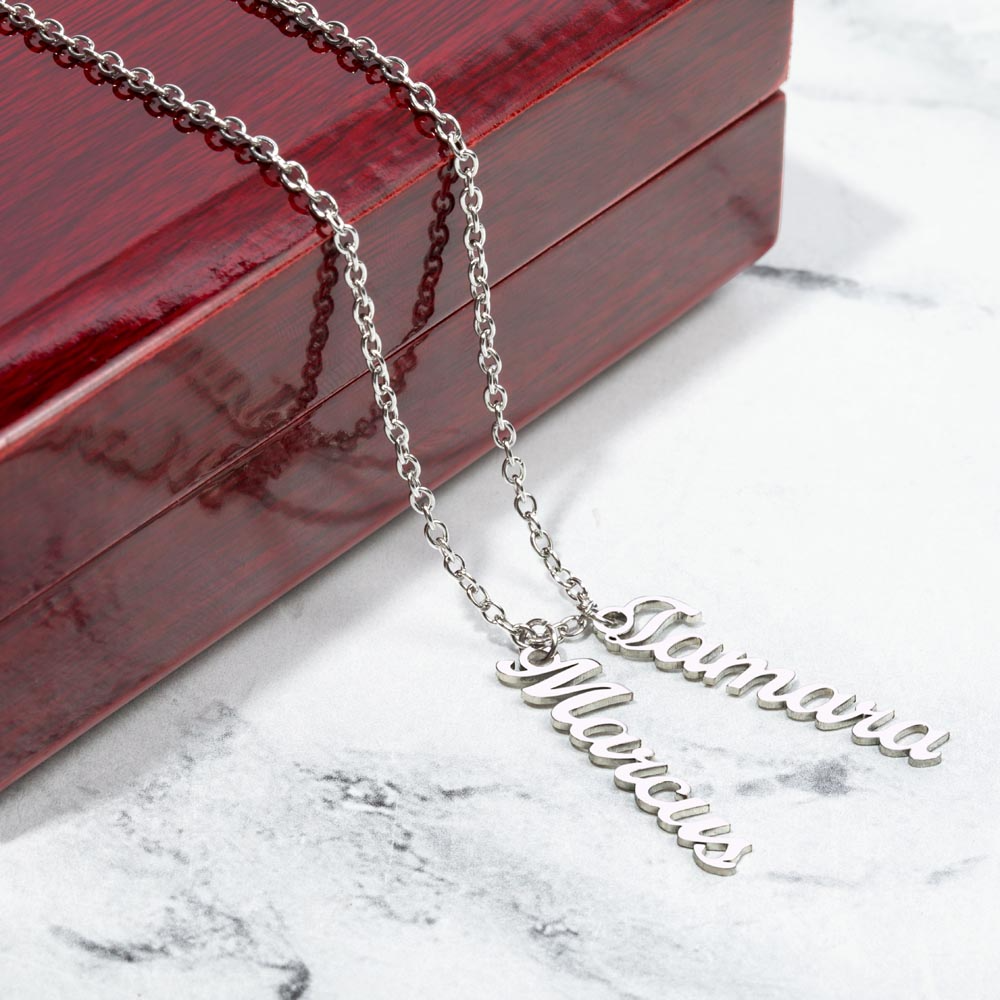 Personalized Multi Name Vertical Necklace: A Grandma's Garden of Love Bugs