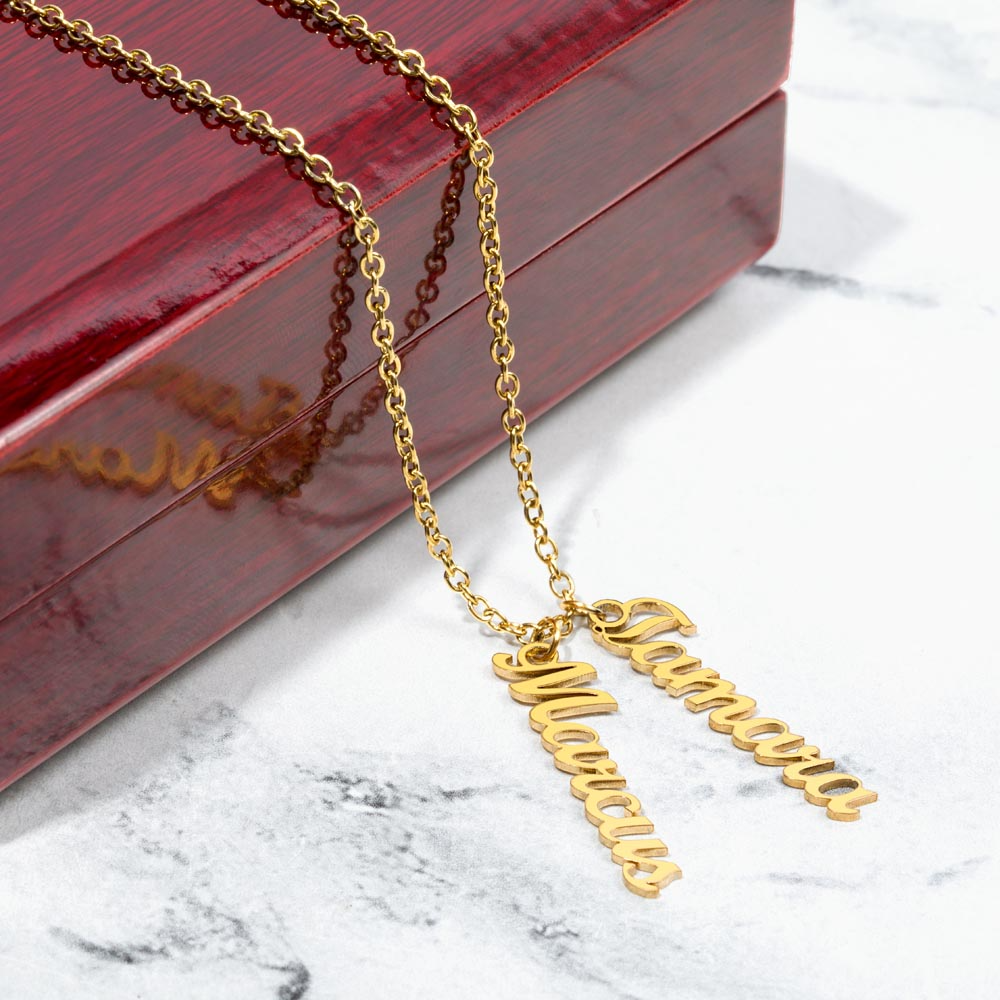 Personalized Multi Name Vertical Necklace: A Grandma's Garden of Love Bugs