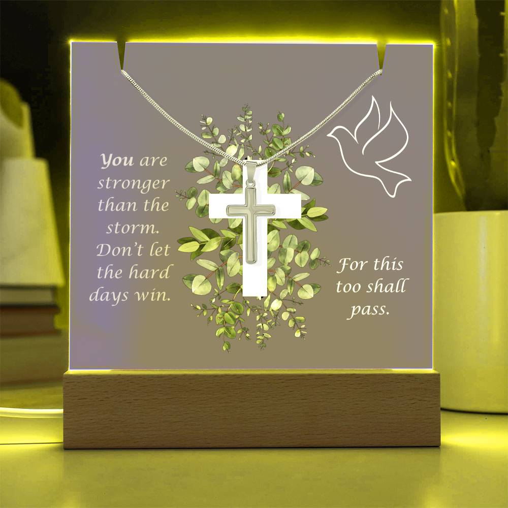 Acrylic Plaque with Cross Necklace Bundle (2)