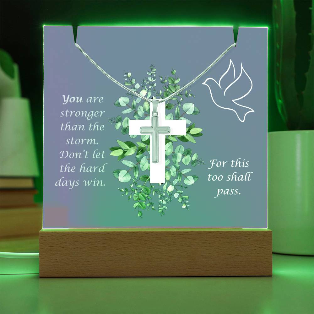 Acrylic Plaque with Cross Necklace Bundle (2)