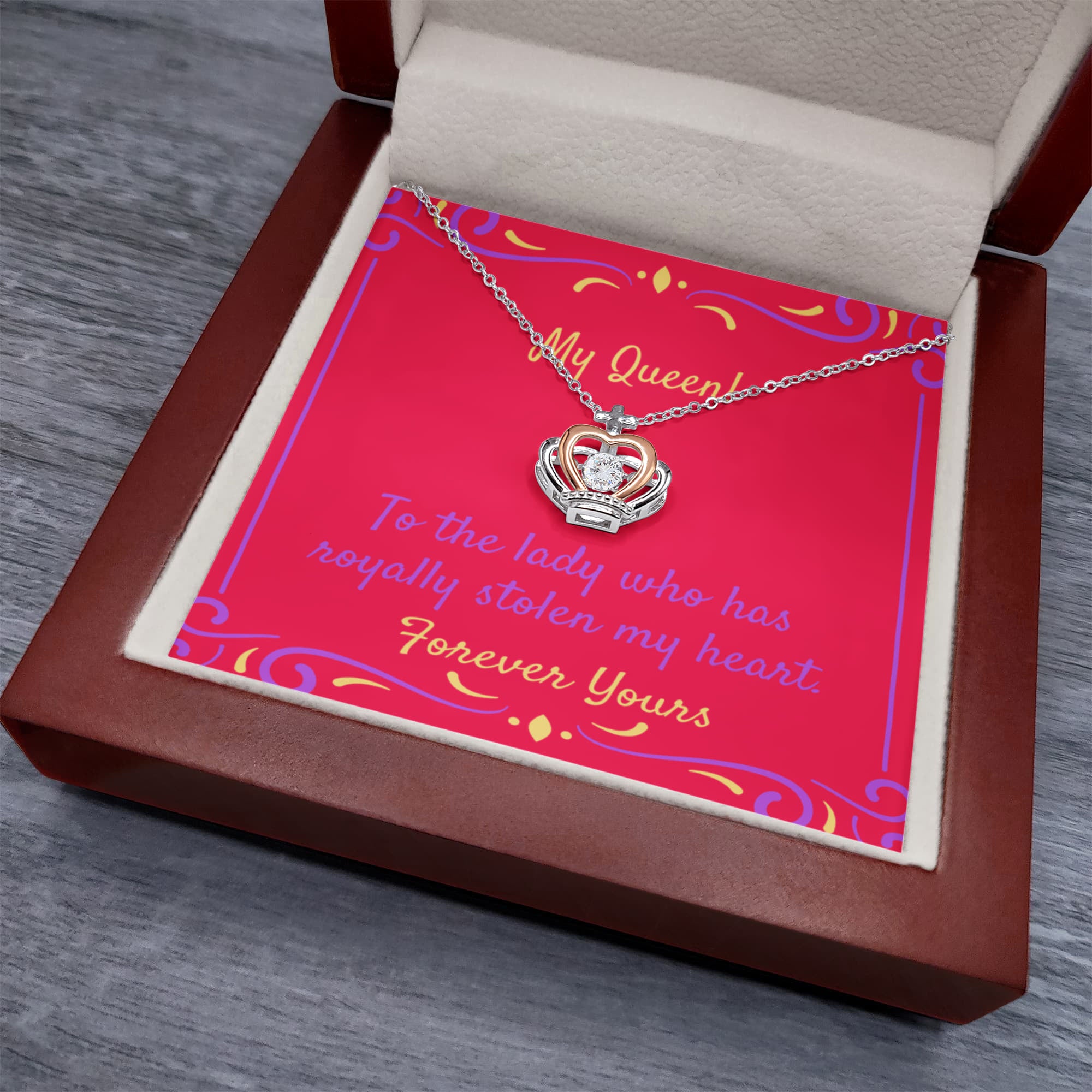 Crown Pendant Necklace: Forever My Queen