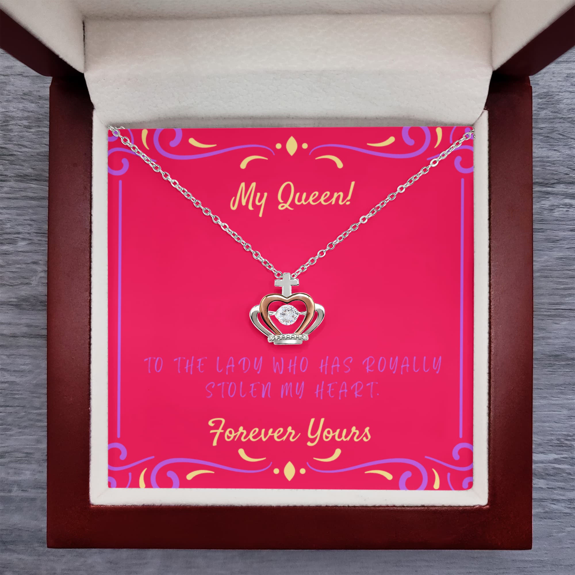 Crown Pendant Necklace: Forever My Queen