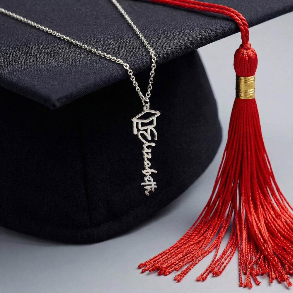 Personalized Graduation Cap Necklace: Congratulations