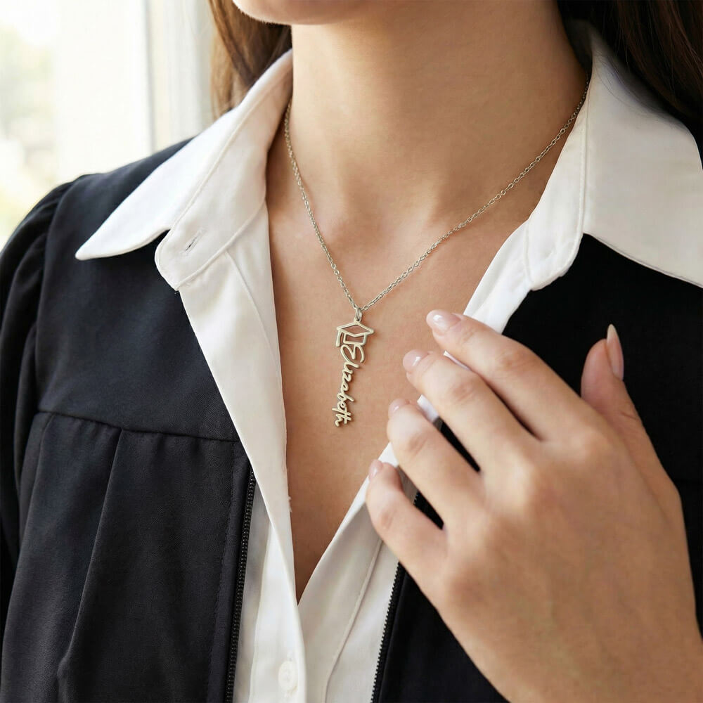 Personalized Graduation Cap Necklace: Congratulations
