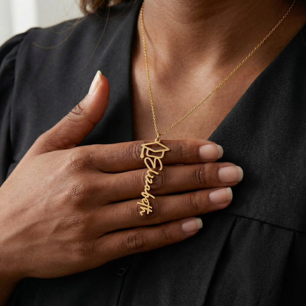 Personalized Graduation Cap Necklace: Congratulations