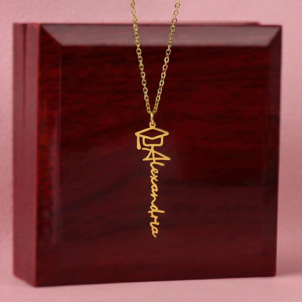 Personalized Graduation Cap Necklace: Congratulations