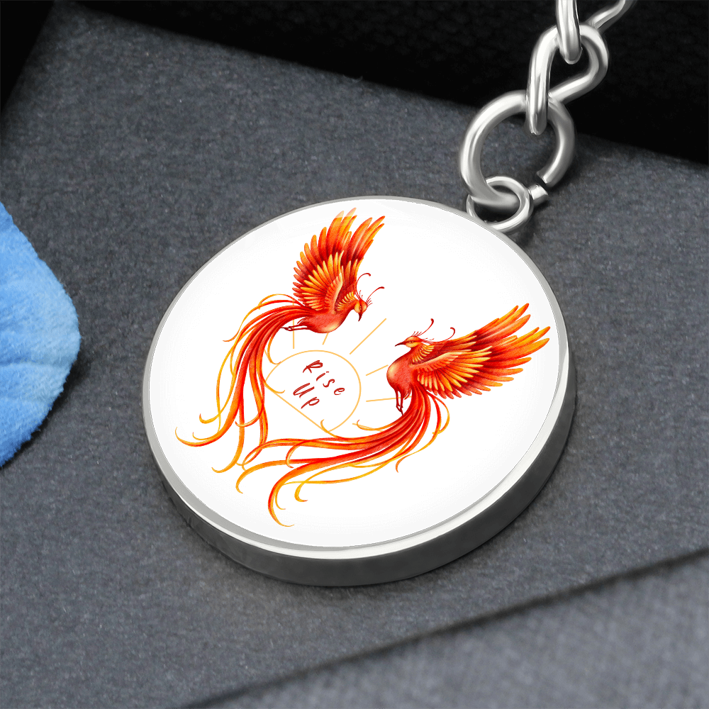 Phoenix Circle Keychain: Rise Up {customizable)