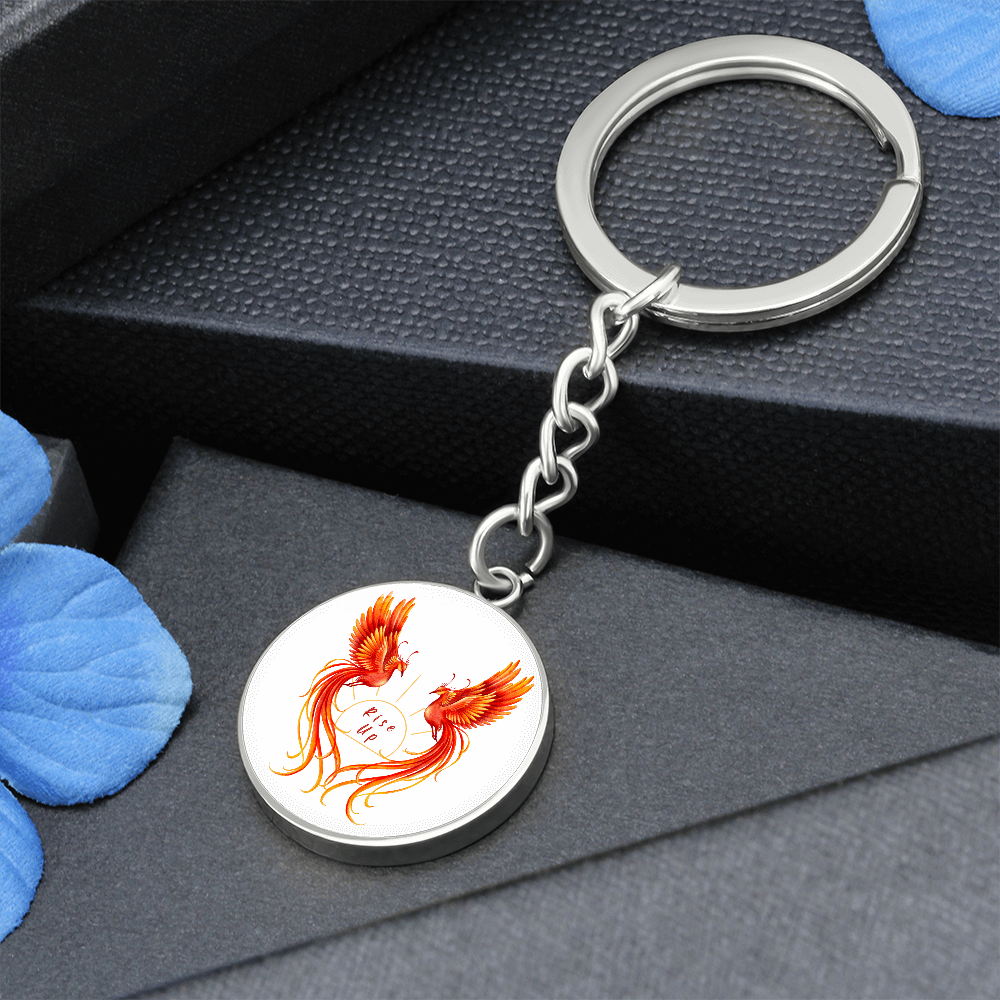Phoenix Circle Keychain: Rise Up {customizable)