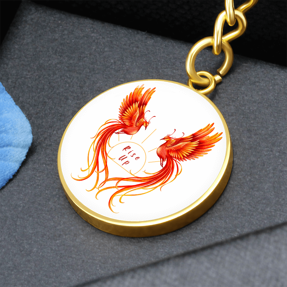 Phoenix Circle Keychain: Rise Up {customizable)