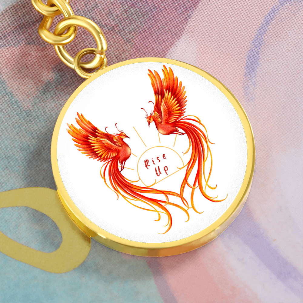 Phoenix Circle Keychain: Rise Up {customizable)